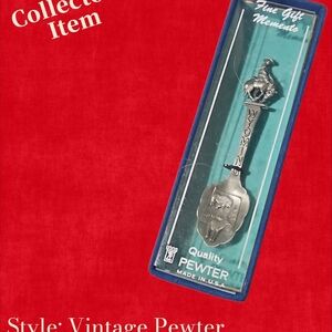 Vintage Pewter Wyoming Souvenir Spoon